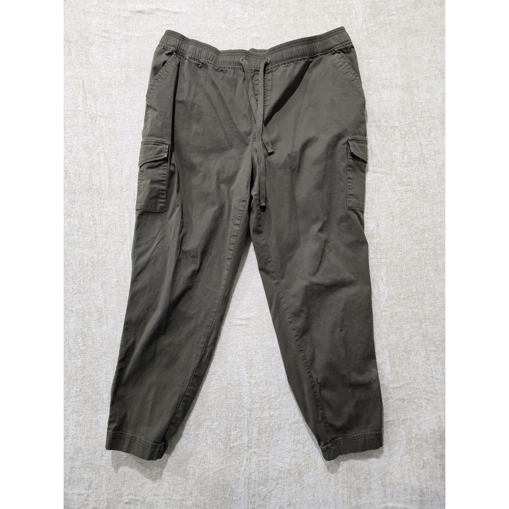 Cato Boho Cargo Joggers Women' Size 18/20 Elastic Waist Ankle Army Green